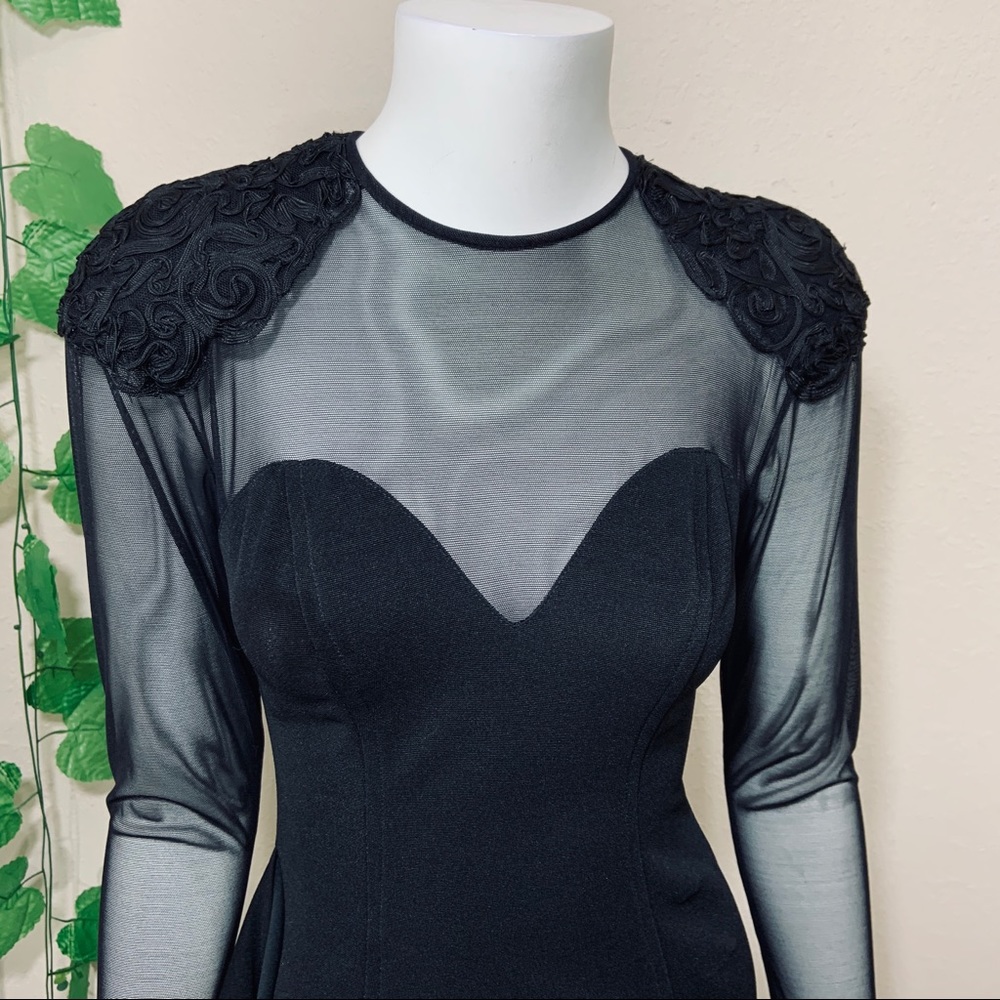 SOLD Betsy & Adam Vintage 90’s Sheer Dress - Picture 2 of 12